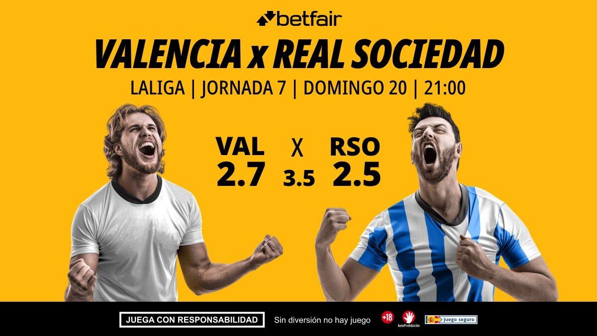 Valencia - Real Sociedad: alineaciones, horario, dónde ver, pronósticos y estadísticas